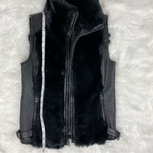 Guess Vest Faux Fur and Leather Zip Front, Size Small - Picture 4 of 10